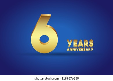 6th Anniversary numbers. background for anniversary