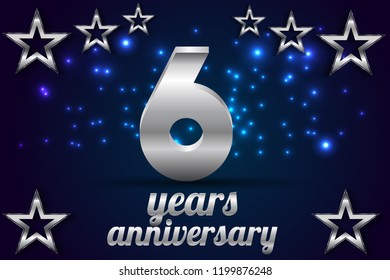 6th Anniversary numbers. background for anniversary