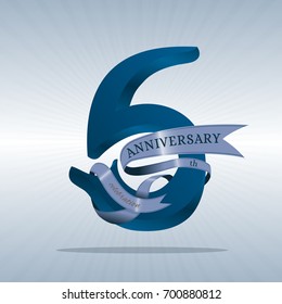6th anniversary symbol vector.