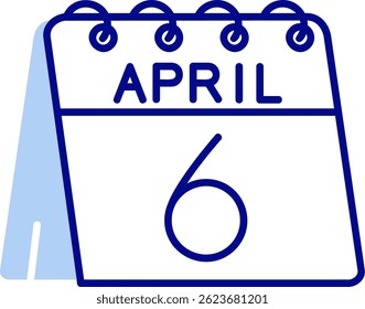 6th of April Line vector Icon Design