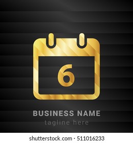 6th Calendar Gold and Black silk fashion premium icon / Logo