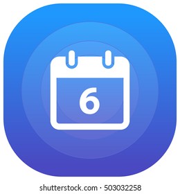 6th Calendar Purple - blue circular UI/UX App Icon / Logo Design