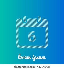 6th Calendar White stroke fill with blue & green gradient background Icon / Logo Design