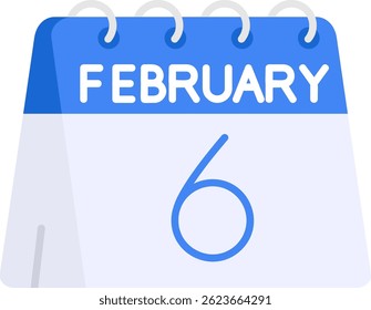 6 de febrero Línea Vector Icon Design