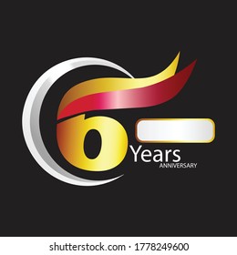 6.ª. Ilustración del diseño de la celebración. Celebración vectorial del 6º Aniversario de la Celebración.