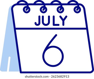 6 de julio Línea Vector Icon Design