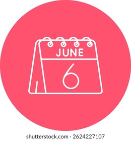 6. Juni Linie Vektor Icon Design
