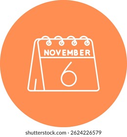 6 de Noviembre Línea Vector Icon Design