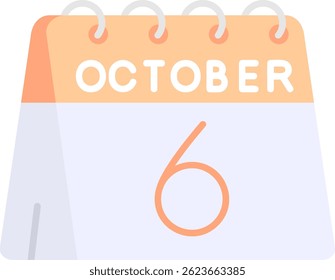 6. Oktober Linie Vektor Icon Design
