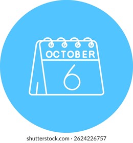 6th of October Line vector Icon Design