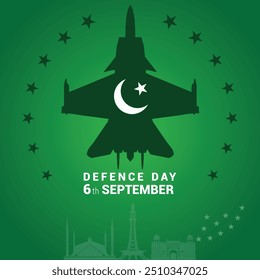 6th september defenceday of pakistan design vector