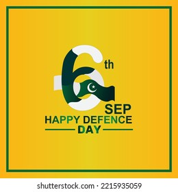 6th September Pakistan Independence Defence Day Text Lettering artwork vector design Download.