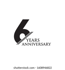 6th year celebration anniversary emblem logo design vector template