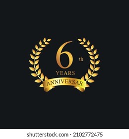 6th years anniversary golden laurel wreath