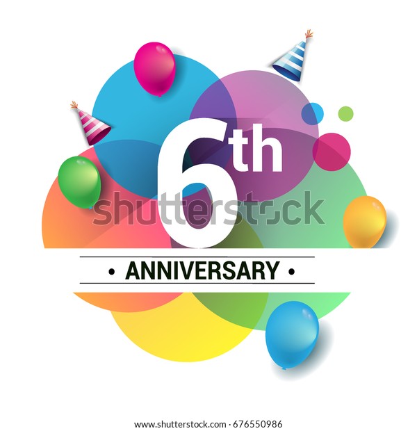 6th Years Anniversary Logo Vector Design Stock Vector (Royalty Free ...