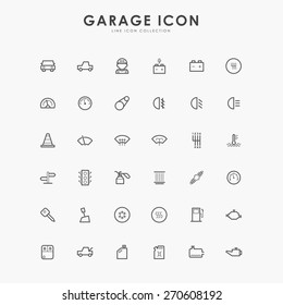 6x6 auto and garage minimal line icons