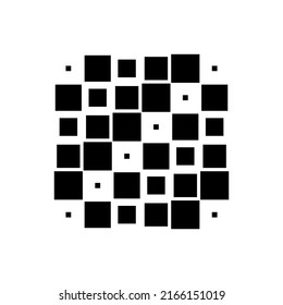 cubo 6x6, disposición geométrica cuadrada. Ilustración cuadrada