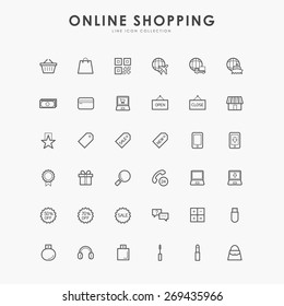 6x6 online shopping line icons