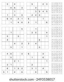 6X6 Sudoku game set  with answers.