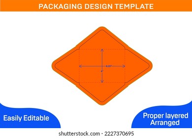 6x8.25 inch Packaging Pointed flap envelope dieline template and 3D envelope