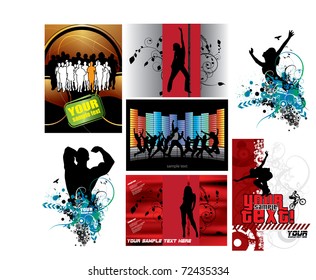 7 abstract background. Set 4