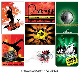 7 abstract music background. Set 3