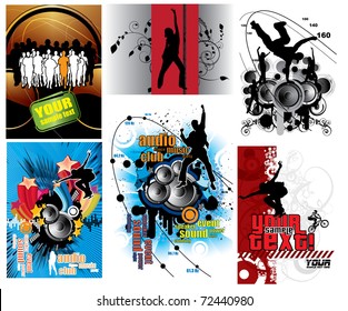 7 abstract music backgrounds. Set 6