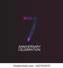 7 ANNIVERSARY CELEBRATION VECTOR DESIGN TEMPLATE ILLUSTRATION