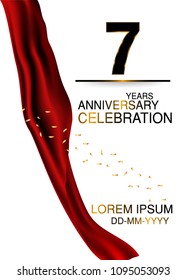 7 anniversary design with ribbon isolated on white background 