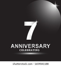 7 anniversary logo vector template. Design for banner, greeting cards or print