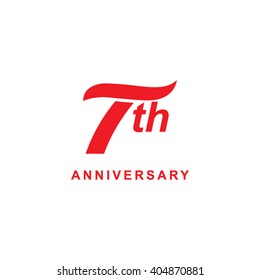 7 anniversary wave logo red
