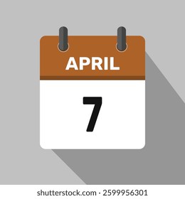 7 april calendar icon vector month date number illustration design