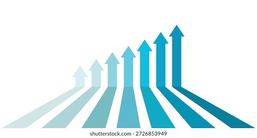 7 arrows going up business competition profit growth