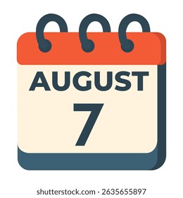 7 august calendar vector on white background
Vector calendar with date