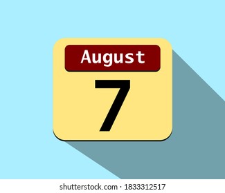 7. August - Vektorkunst eines Kalenderbildes