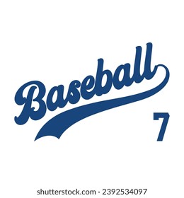 7 jersey de béisbol número. vector de diseño de número de jersey de béisbol editable. 