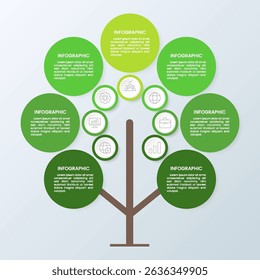 7 Branches Tree Presentation Infographic Template