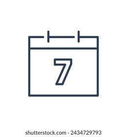 7 Kalendersymbol, 7 Datumssymbol für Terminzeilensymbol