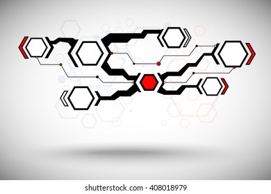 7 cells connected in broad lines