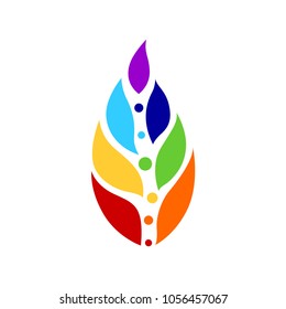 7 chakra color icon symbol logo sign, flower floral, vector design illustration concept drawing