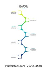 7 Circular elements placed in vertical row. Concept of 7 successive steps of project development process. Flat infographic design template. Simple vector illustration for business analytics.