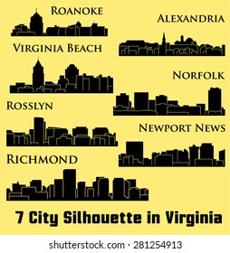 7 City in Virginia ( Richmond, Alexandria, Virginia Beach, Rosslyn, Roanoke, Norfolk, Newport News )