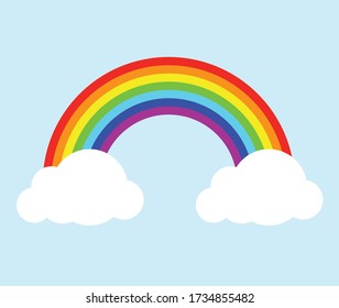 7 Colour Rainbow Clouds Illustration