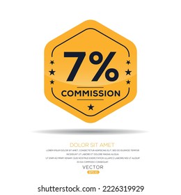 7% de oferta limitada de la Comisión, etiqueta vectorial.