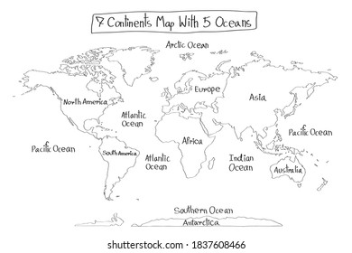 Map 7 Continents High Res Stock Images Shutterstock