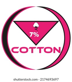 7% de algodón ilustración de arte vectorial signo de forma simbólica marca comercial aislado en fondo blanco