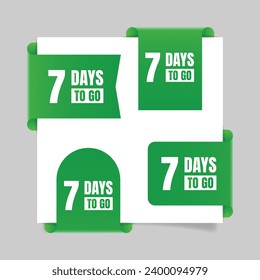 7 countdown left days logo icon, count time sale. - Vector.