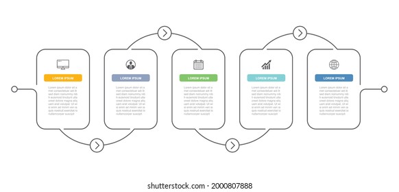 7 data infographics timeline tab thin line index template. Vector illustration abstract background. Can be used for workflow layout, business step, banner, web design.