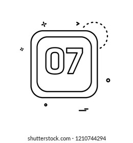 7 Date Calender icon design vector