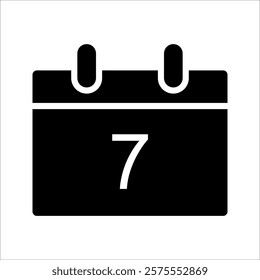 7 Date icon design with white. 
For mobile concept and web design. vector illustration.